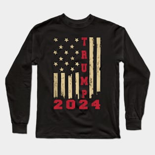 American Flag Trump 2024 Election s Wo Long Sleeve T-Shirt